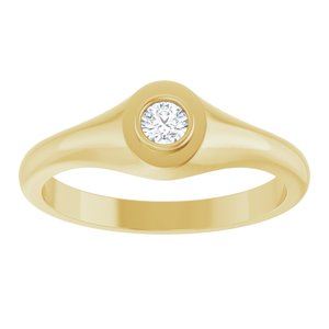 10K Yellow Gold 3.4 mm Round Bezel-Set Ring Mounting – image 5