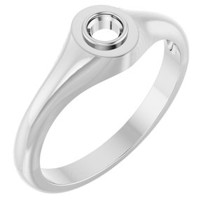 Continuum Sterling Silver 3.4 mm Round Bezel-Set Ring Mounting – image 2