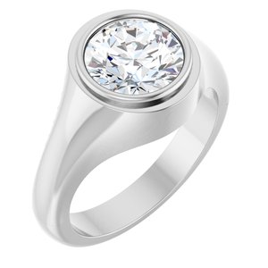 Sterling Silver 9 mm Round Bezel-Set Ring Mounting
