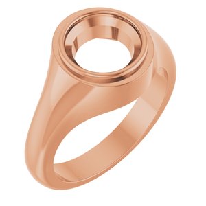14K Rose Gold 9 mm Round Bezel-Set Ring Mounting – image 2