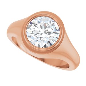 14K Rose Gold 9 mm Round Bezel-Set Ring Mounting – image 8