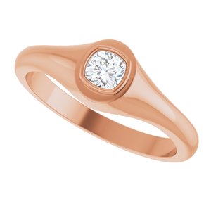 14K Rose Gold 4x4 mm Cushion Bezel-Set Ring Mounting – image 8