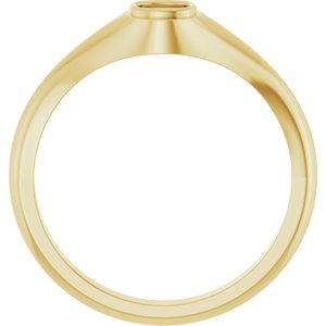 14K Yellow Gold 4x4 mm Cushion Bezel-Set Ring Mounting – image 4