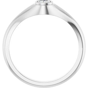 10K White Gold 4x4 mm Cushion Bezel-Set Ring Mounting – image 3