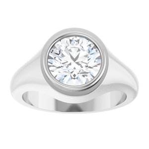 Continuum Sterling Silver 9 mm Round Bezel-Set Ring Mounting – image 5