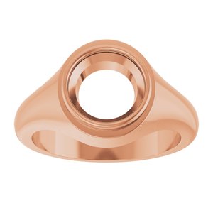 10K Rose Gold 9 mm Round Bezel-Set Ring Mounting – image 6