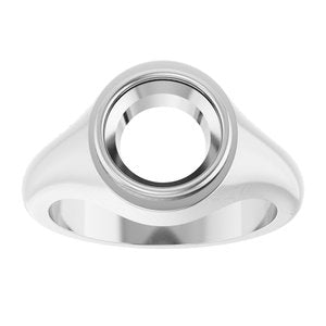 10K White Gold 9 mm Round Bezel-Set Ring Mounting – image 6