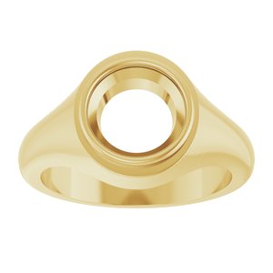 10K Yellow Gold 9 mm Round Bezel-Set Ring Mounting – image 6
