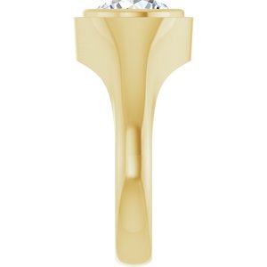 18K Yellow Gold 9 mm Round Bezel-Set Ring Mounting – image 7