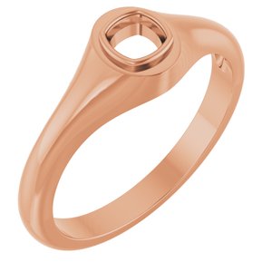 10K Rose Gold 4x4 mm Cushion Bezel-Set Ring Mounting – image 2