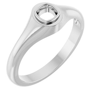 Sterling Silver 4x4 mm Cushion Bezel-Set Ring Mounting – image 2