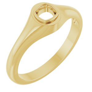 14K Yellow Gold 4x4 mm Cushion Bezel-Set Ring Mounting – image 2