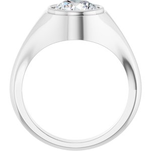 18K White Gold 9 mm Round Bezel-Set Ring Mounting – image 3