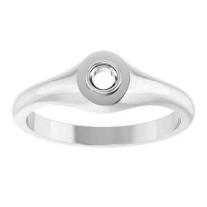 14K X1 White Gold 3.2 mm Round Bezel-Set Ring Mounting – image 6