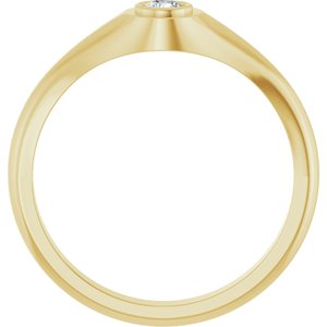 10K Yellow Gold 3.4 mm Round Bezel-Set Ring Mounting – image 3