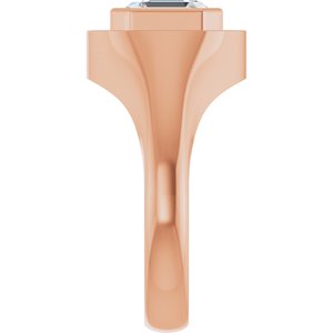 18K Rose Gold 8x8 mm Asscher Bezel-Set Ring Mounting – image 7