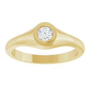 18K Yellow Gold 4.1 mm Round Bezel-Set Ring Mounting – image 5