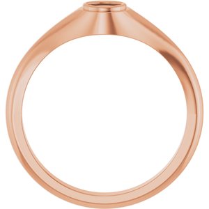 14K Rose Gold 4.1 mm Round Bezel-Set Ring Mounting – image 4