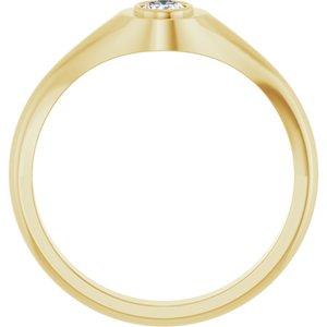14K Yellow Gold 4.5x3.5 mm Oval Bezel-Set Ring Mounting – image 3