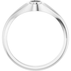 14K X1 White Gold 4.5x3.5 mm Oval Bezel-Set Ring Mounting – image 4