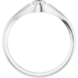 18K White Gold 4.5x3.5 mm Oval Bezel-Set Ring Mounting – image 3