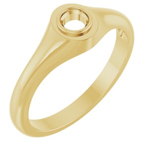 14K Yellow Gold 3.8 mm Round Bezel-Set Ring Mounting – image 2