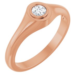18K Rose Gold 3.8 mm Round Bezel-Set Ring Mounting
