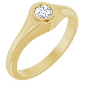 10K Yellow Gold 4.1 mm Round Bezel-Set Ring Mounting