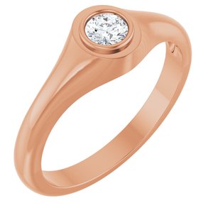 10K Rose Gold 4.1 mm Round Bezel-Set Ring Mounting