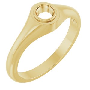 18K Yellow Gold 4.1 mm Round Bezel-Set Ring Mounting – image 2