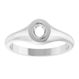 14K X1 White Gold 4.5x3.5 mm Oval Bezel-Set Ring Mounting – image 6