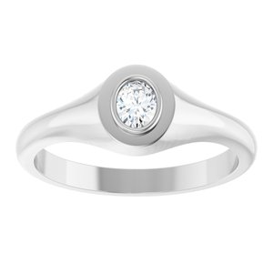 14K X1 White Gold 4.5x3.5 mm Oval Bezel-Set Ring Mounting – image 5