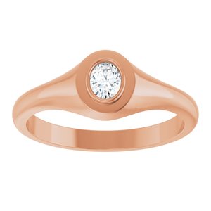 18K Rose Gold 4.5x3.5 mm Oval Bezel-Set Ring Mounting – image 5