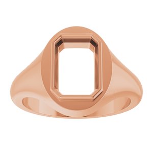 14K Rose Gold 10x7 mm Emerald Bezel-Set Ring Mounting – image 6