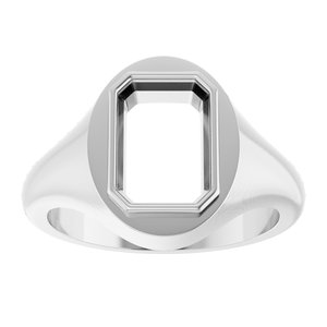 Continuum Sterling Silver 10x7 mm Emerald Bezel-Set Ring Mounting – image 6