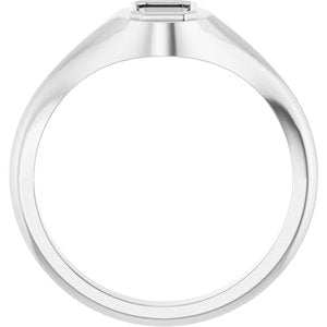 10K White Gold 6x4 mm Emerald Bezel-Set Ring Mounting – image 4