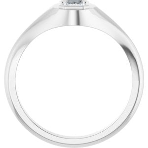14K White Gold 6x4 mm Emerald Bezel-Set Ring Mounting – image 3