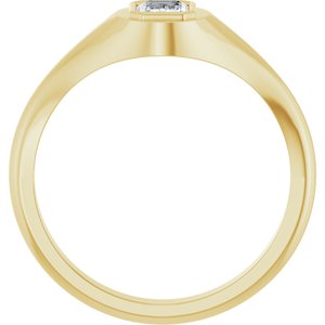 14K Yellow Gold 6x4 mm Emerald Bezel-Set Ring Mounting – image 3