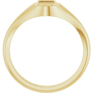 18K Yellow Gold 6x4 mm Emerald Bezel-Set Ring Mounting – image 4