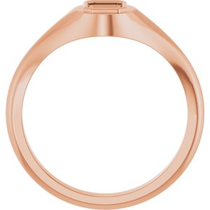 18K Rose Gold 6x4 mm Emerald Bezel-Set Ring Mounting – image 4