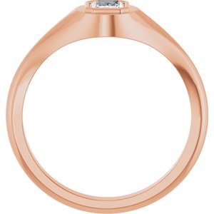 14K Rose Gold 6x4 mm Emerald Bezel-Set Ring Mounting – image 3