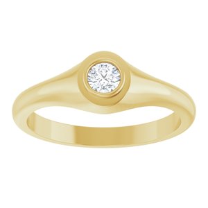 10K Yellow Gold 3.8 mm Round Bezel-Set Ring Mounting – image 5