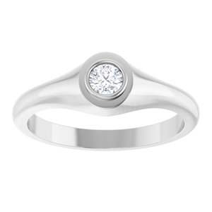 18K White Gold 3.8 mm Round Bezel-Set Ring Mounting – image 5