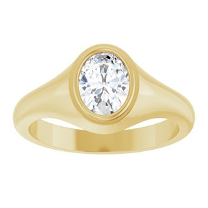 10K Yellow Gold 8x6 mm Oval Bezel-Set Ring Mounting – image 5