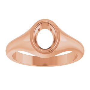 14K Rose Gold 8x6 mm Oval Bezel-Set Ring Mounting – image 6