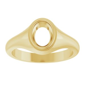 18K Yellow Gold 8x6 mm Oval Bezel-Set Ring Mounting – image 6