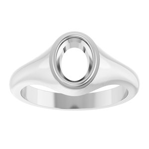 14K X1 White Gold 8x6 mm Oval Bezel-Set Ring Mounting – image 6