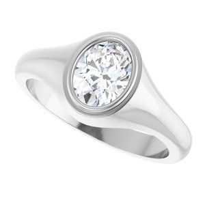 Continuum Sterling Silver 8x6 mm Oval Bezel-Set Ring Mounting – image 8
