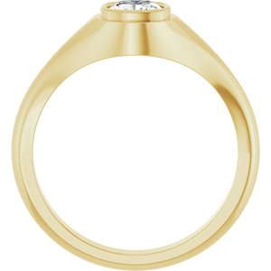 18K Yellow Gold 5.5x5.5 mm Cushion Bezel-Set Ring Mounting – image 3