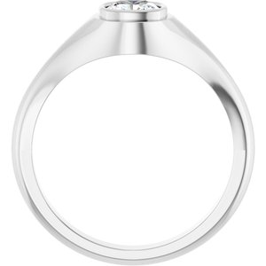 10K White Gold 5.5x5.5 mm Cushion Bezel-Set Ring Mounting – image 3